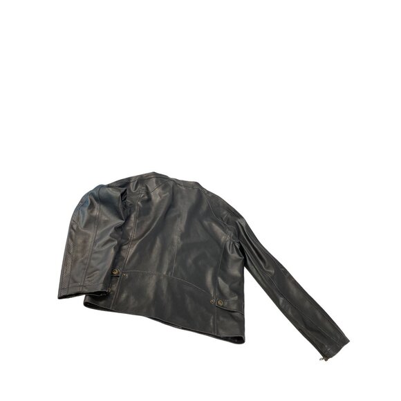 Carbon mens brown faux leather motorcycle jacket Size L SKU 9248 - Picture 6 of 12